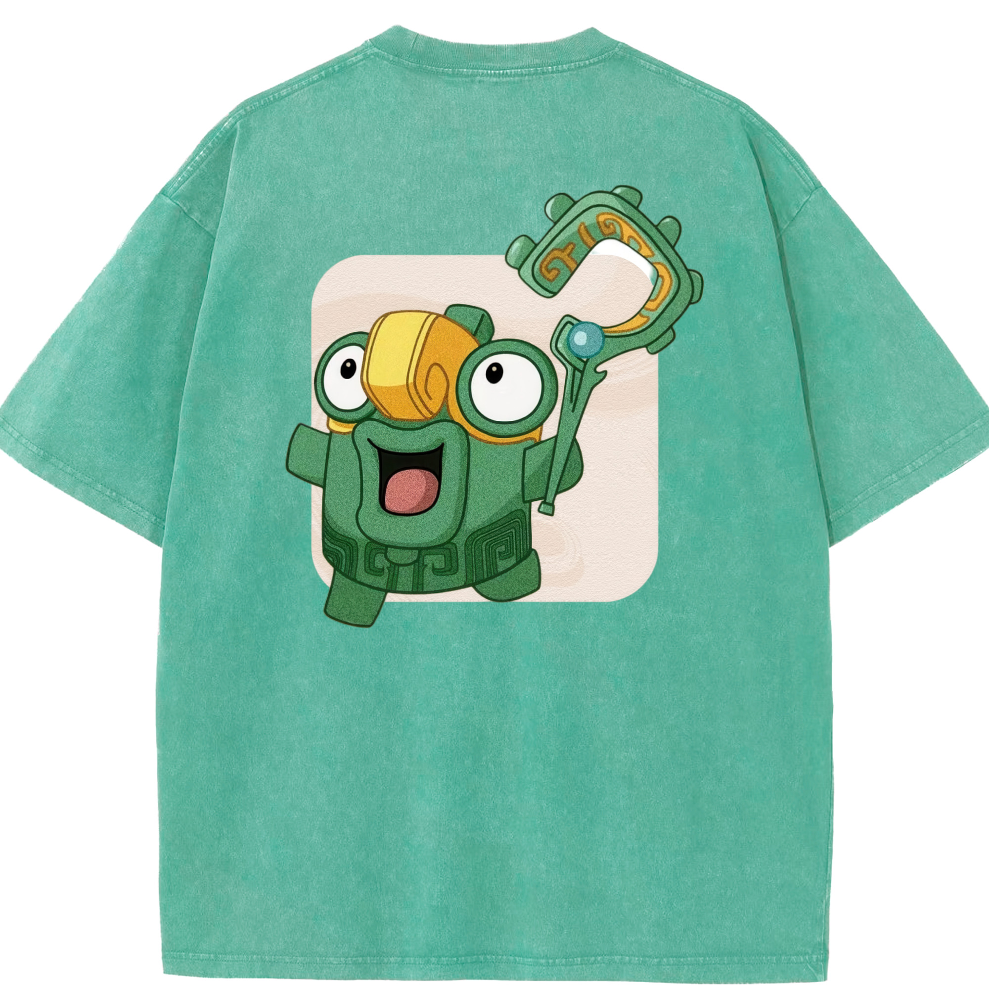 （画像用） Ne Zha 2 ナタ 魔童の大暴れ 綿100% ヴィンテージ風 半袖Tシャツ（背面プリント）